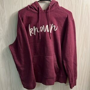 Maroon hooded sweatshirt